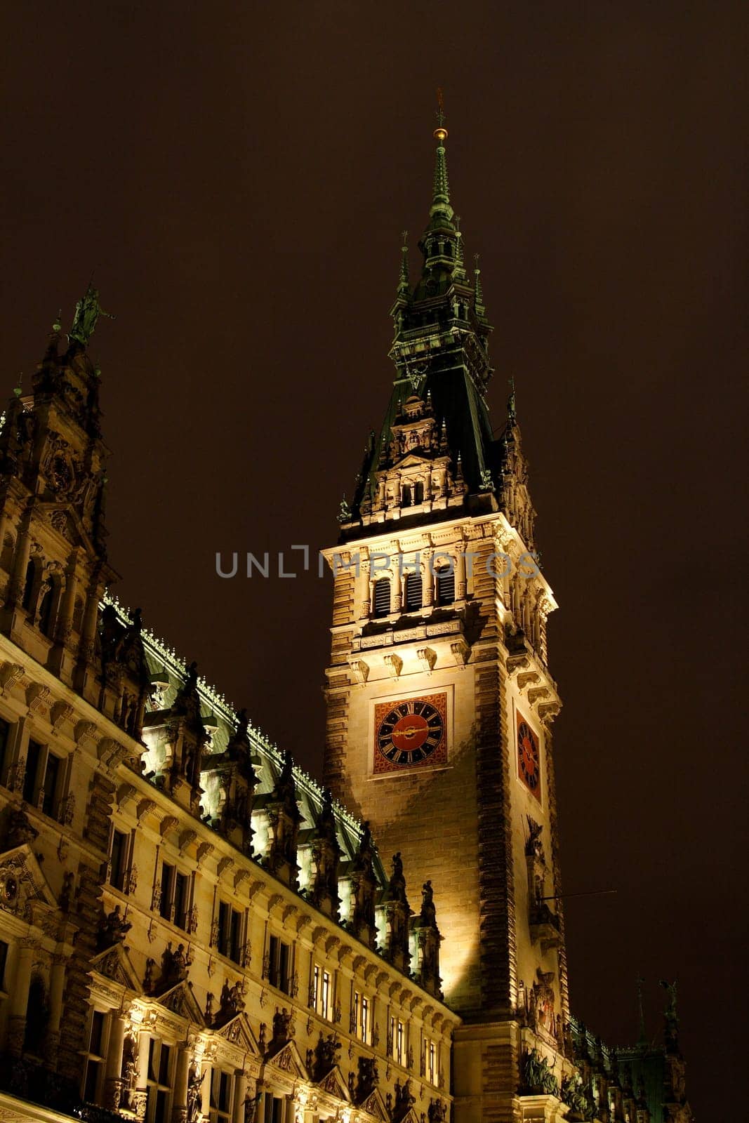 Hamburg City Hall at night