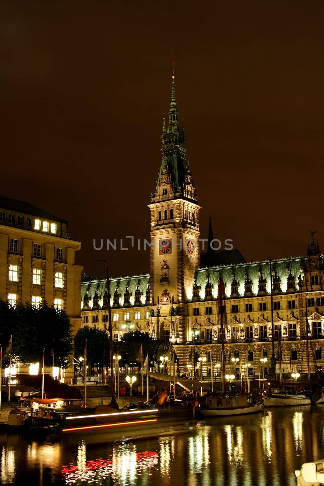 Hamburg City Hall at night
