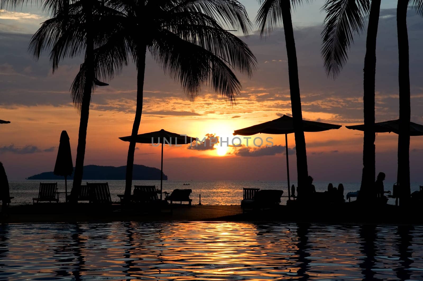 Evening in tropical hotel