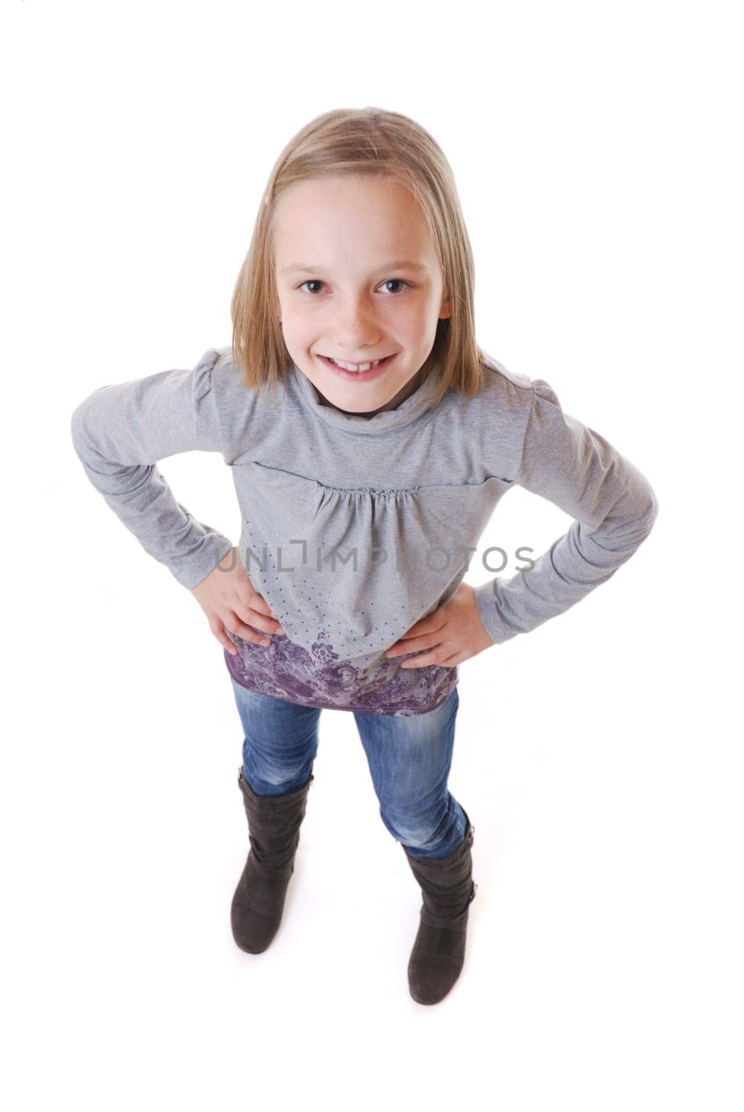 (girl child or girl teenager or girl baby) without shoes isolated