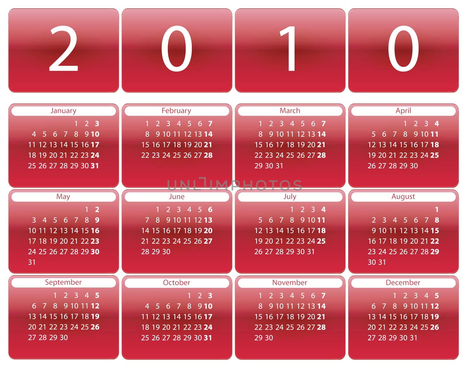 Red rounded calendar