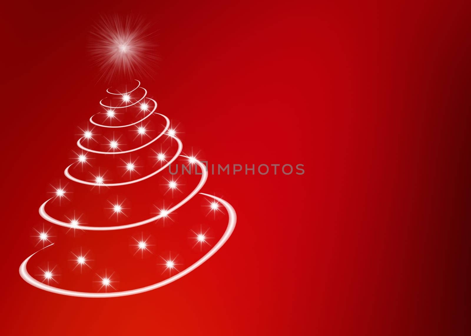 Christmas tree abstract with stars