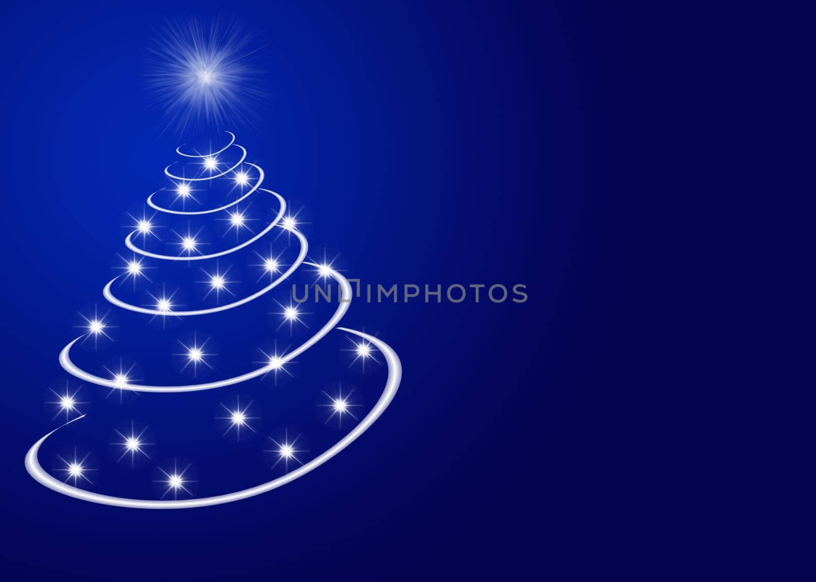 Christmas tree abstract with stars