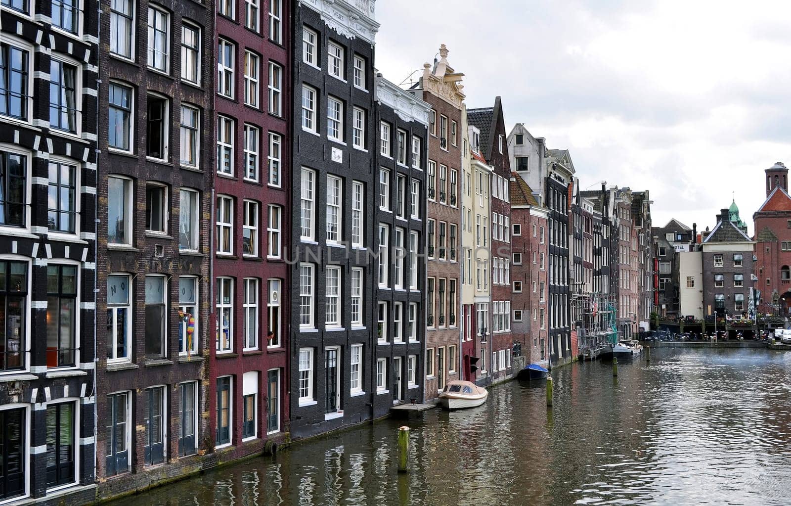 Amsterdam buildings and canal.