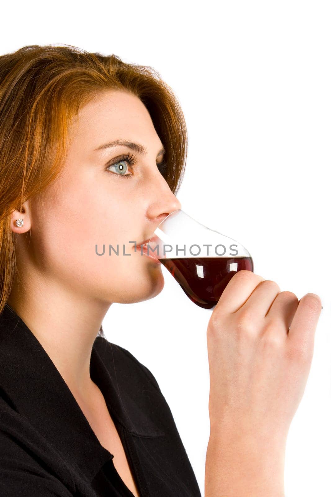 Drinking red wine