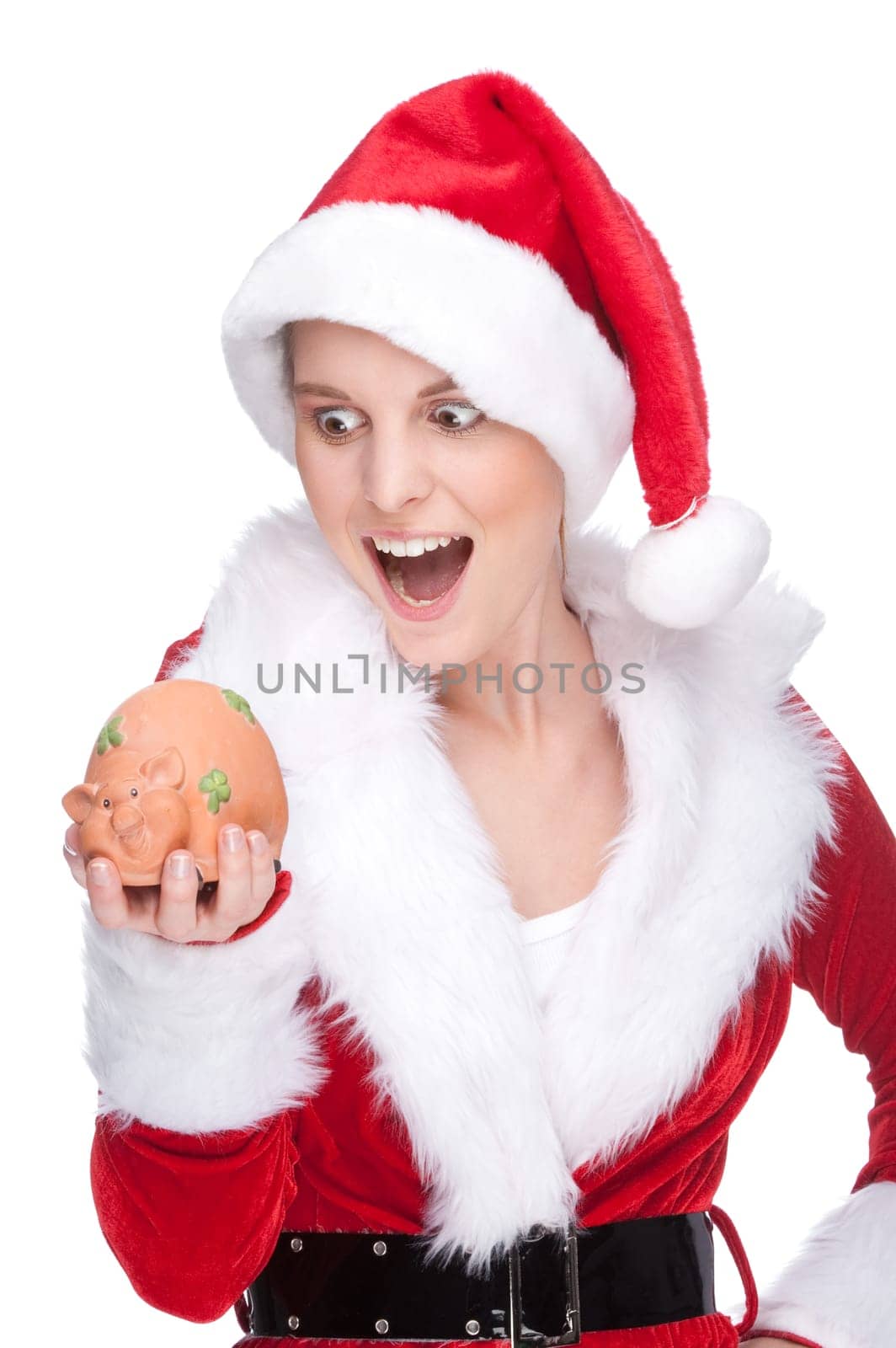 Woman in Santa Claus costume