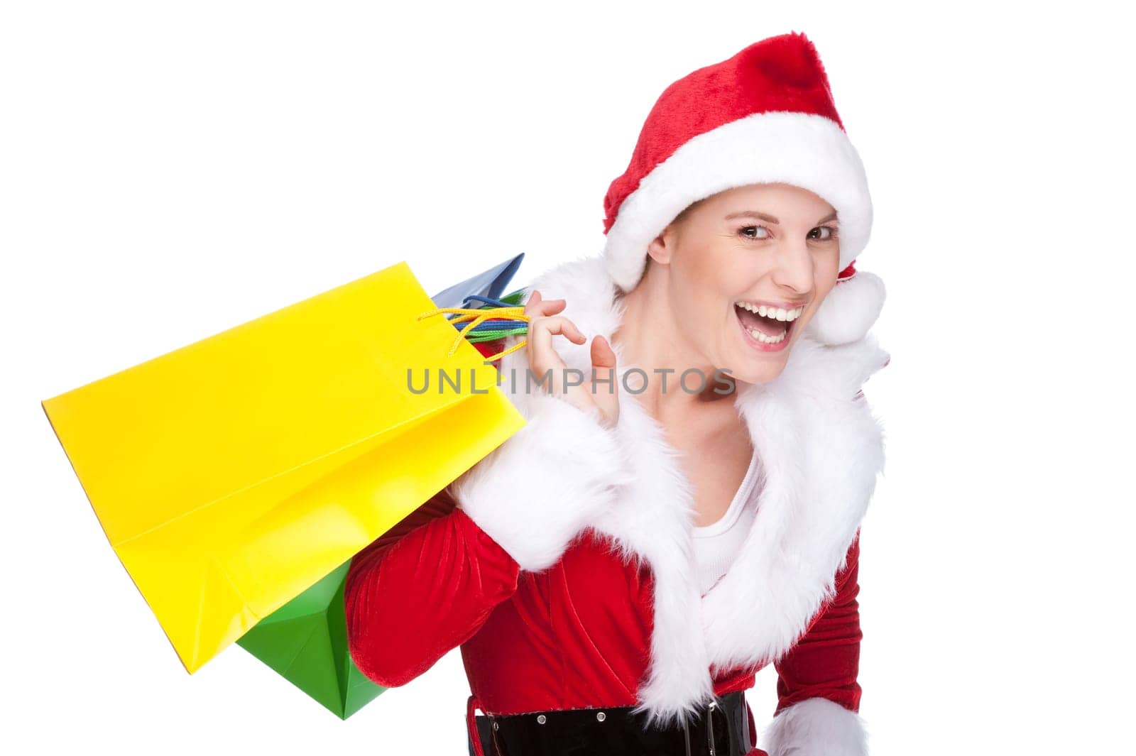 Woman in Santa Claus costume