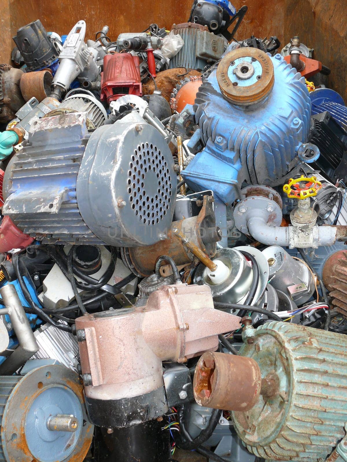 Engines in a junkyard