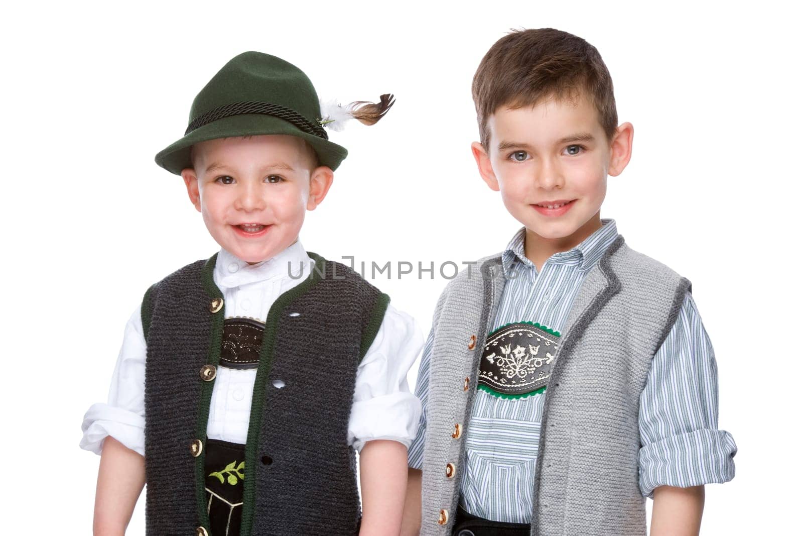 Two children in a Bavarian costume