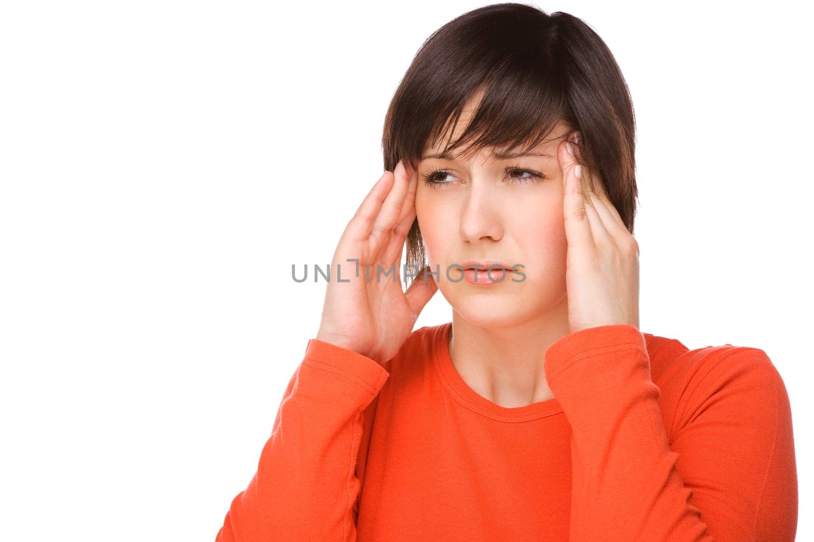 Young woman with headache