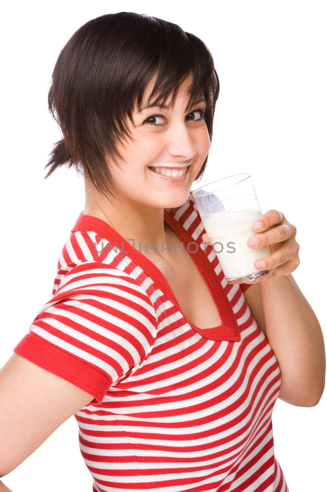 Young woman with a glass of milk