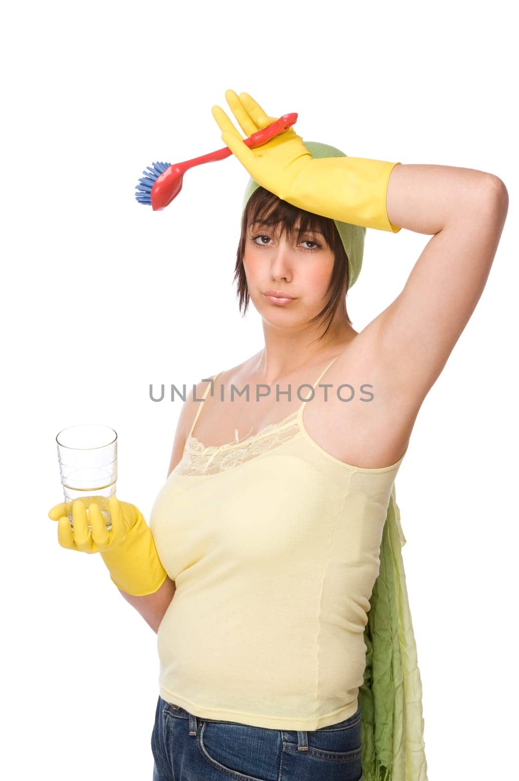 Exhausted housewife