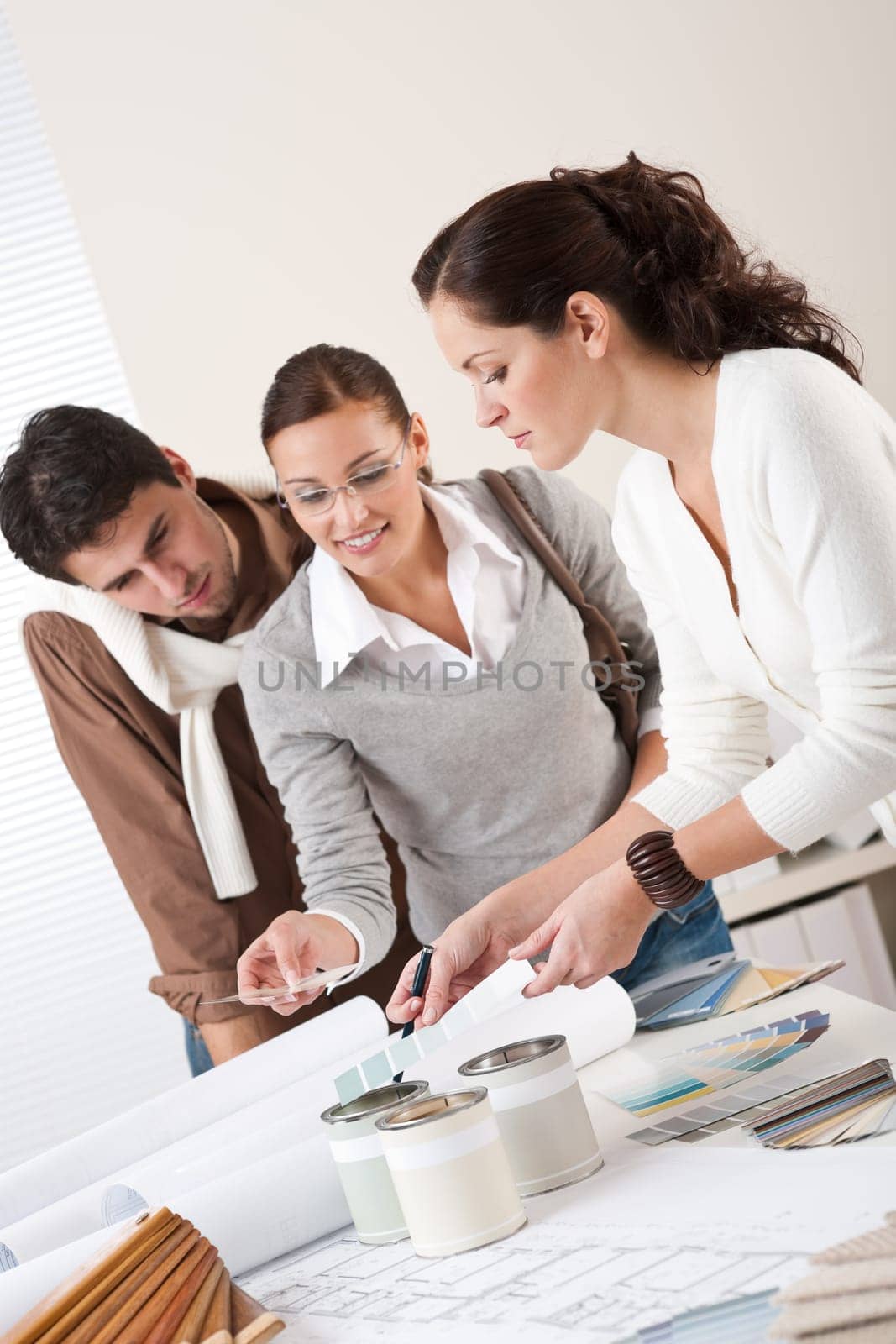 Interior designer working at office