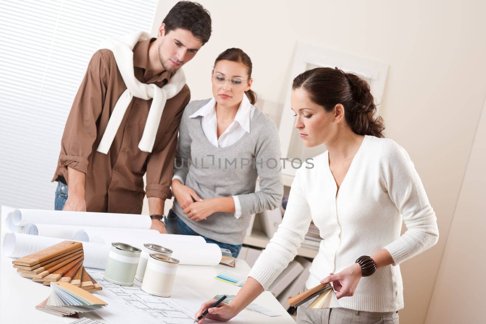 Interior designer working at office
