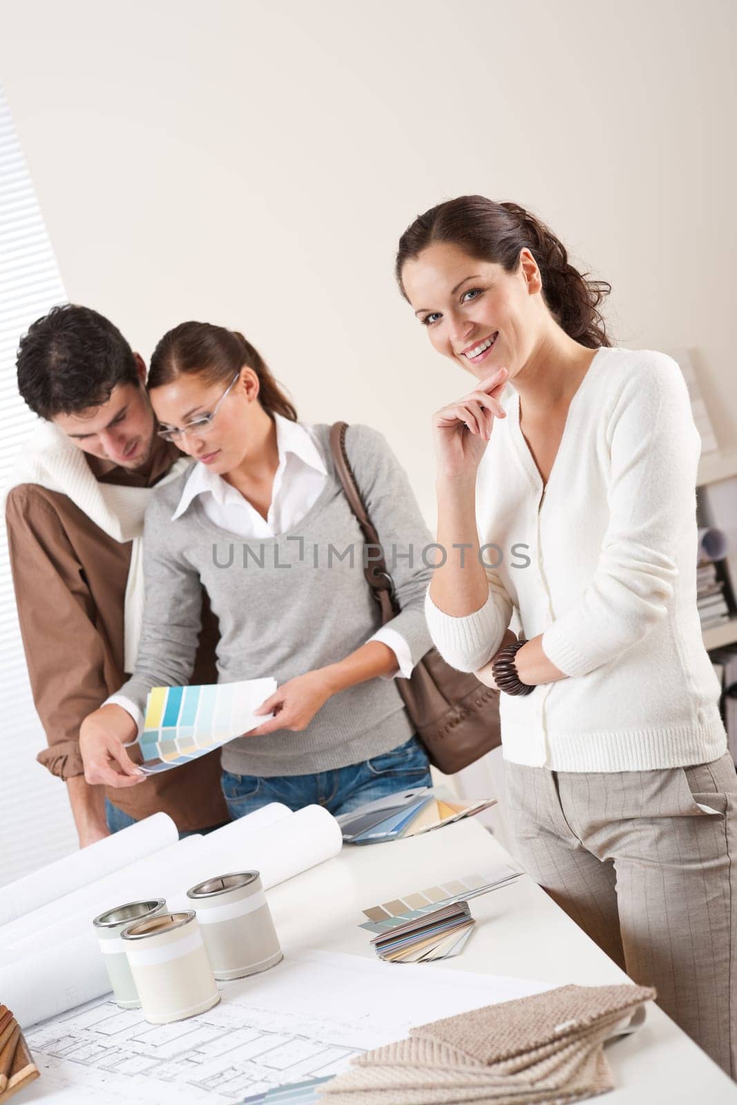 Interior designer working at office