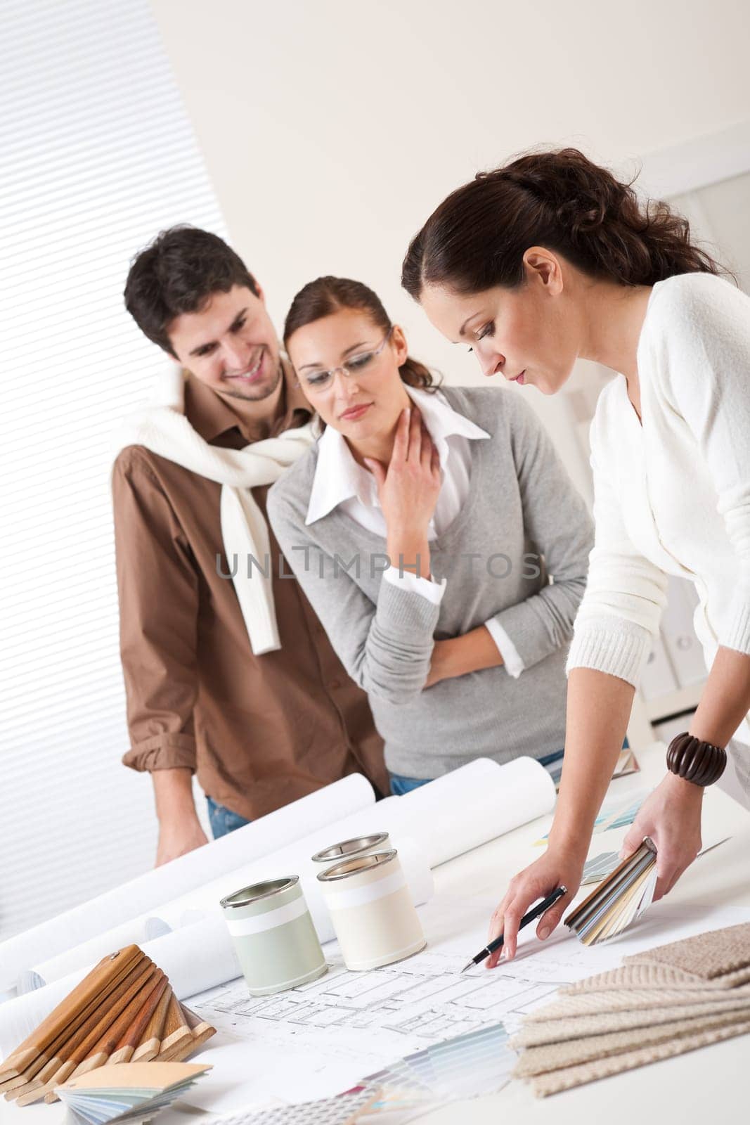 Interior designer working at office