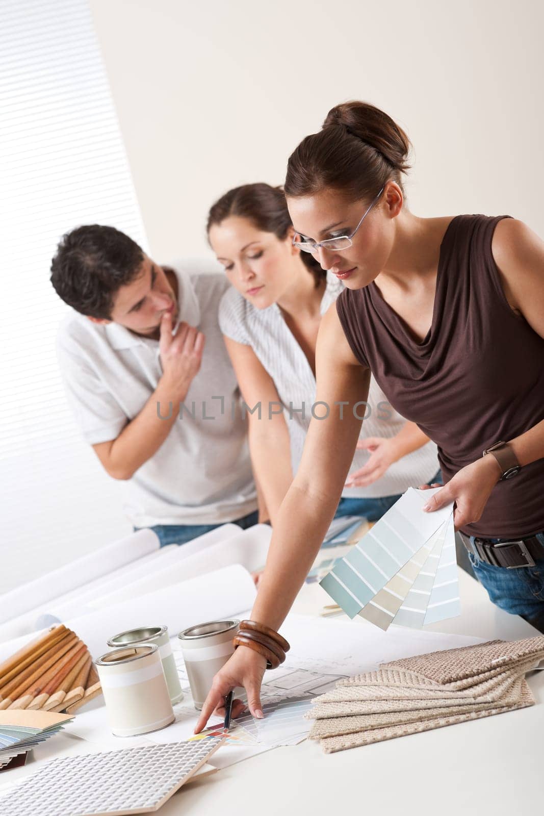 Interior designer working at office