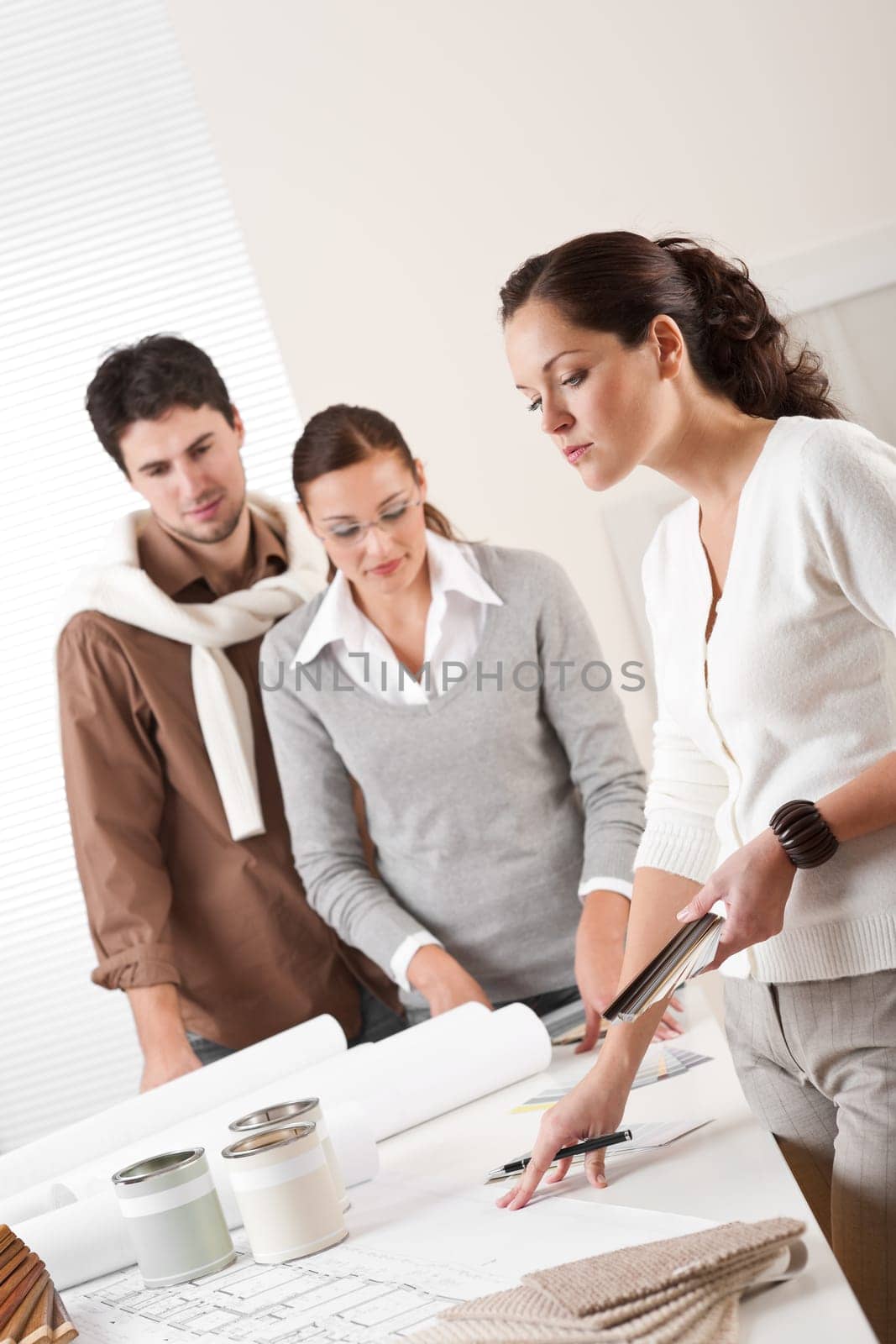 Interior designer working at office