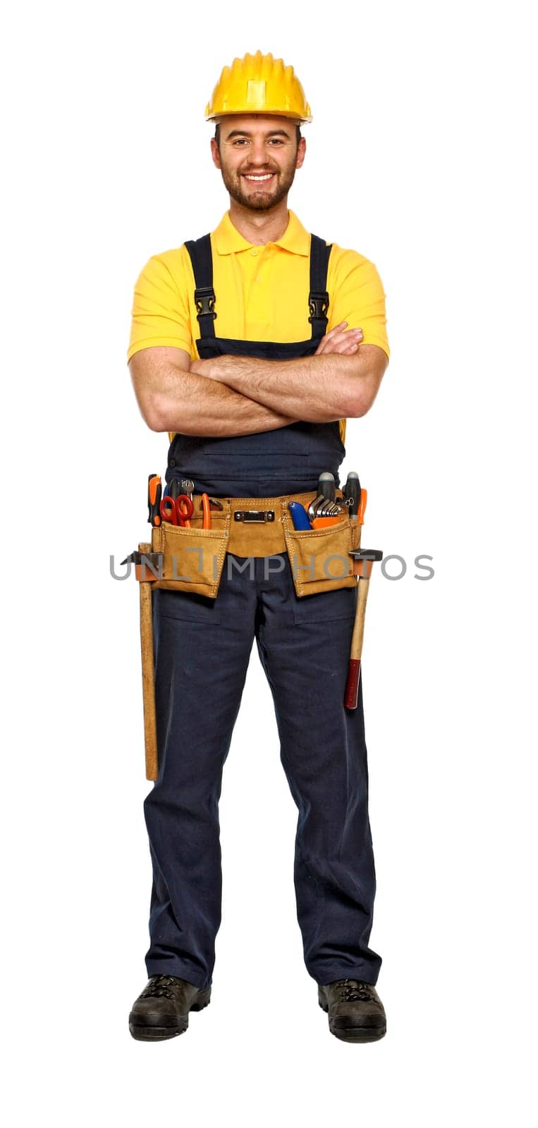 young caucasian confident handyman