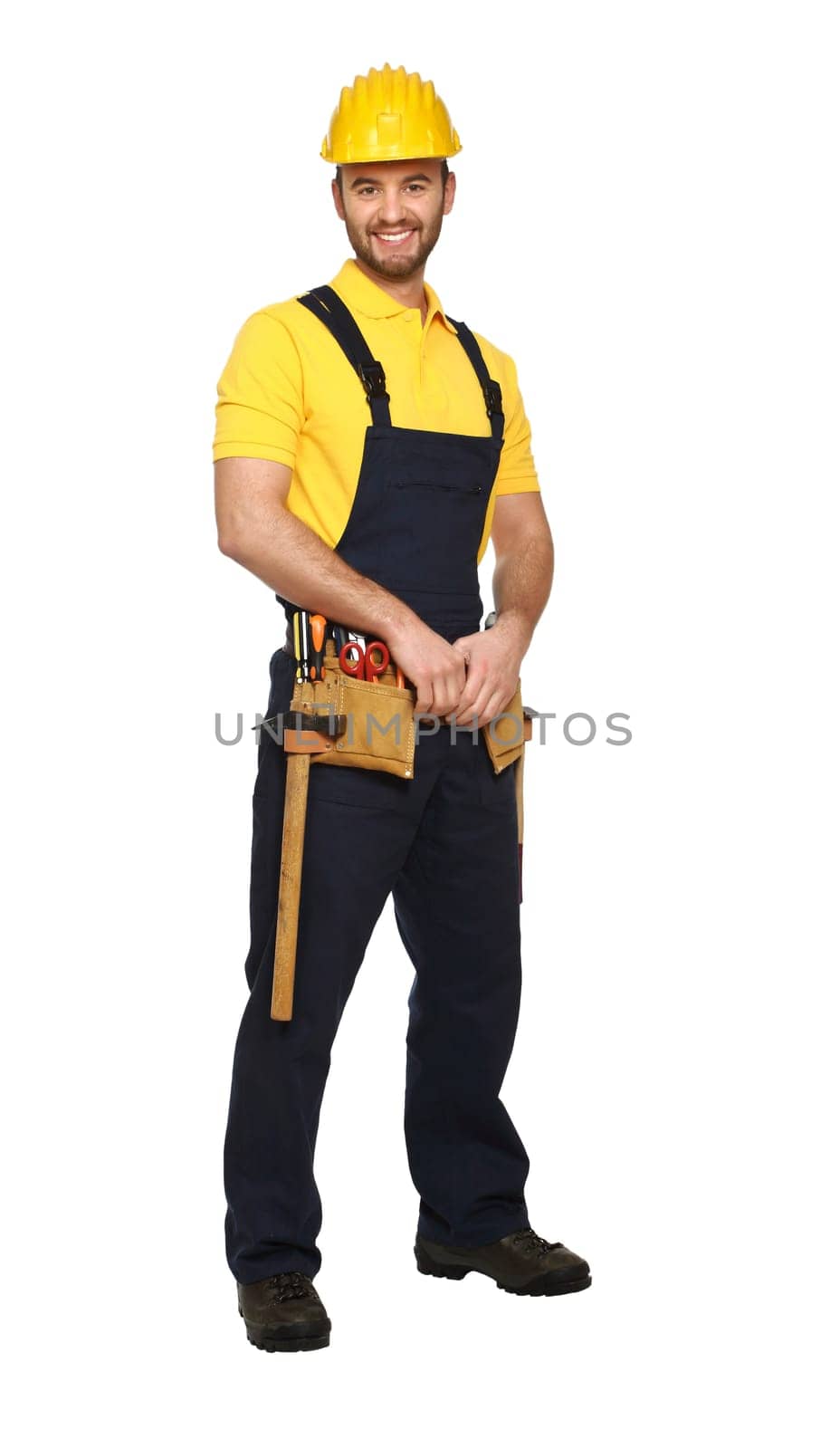 fident young man ready for work