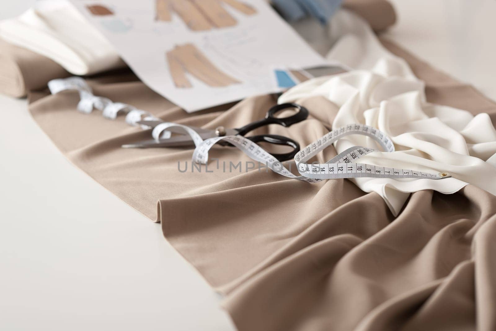 Fashion designer studio with professional equipment