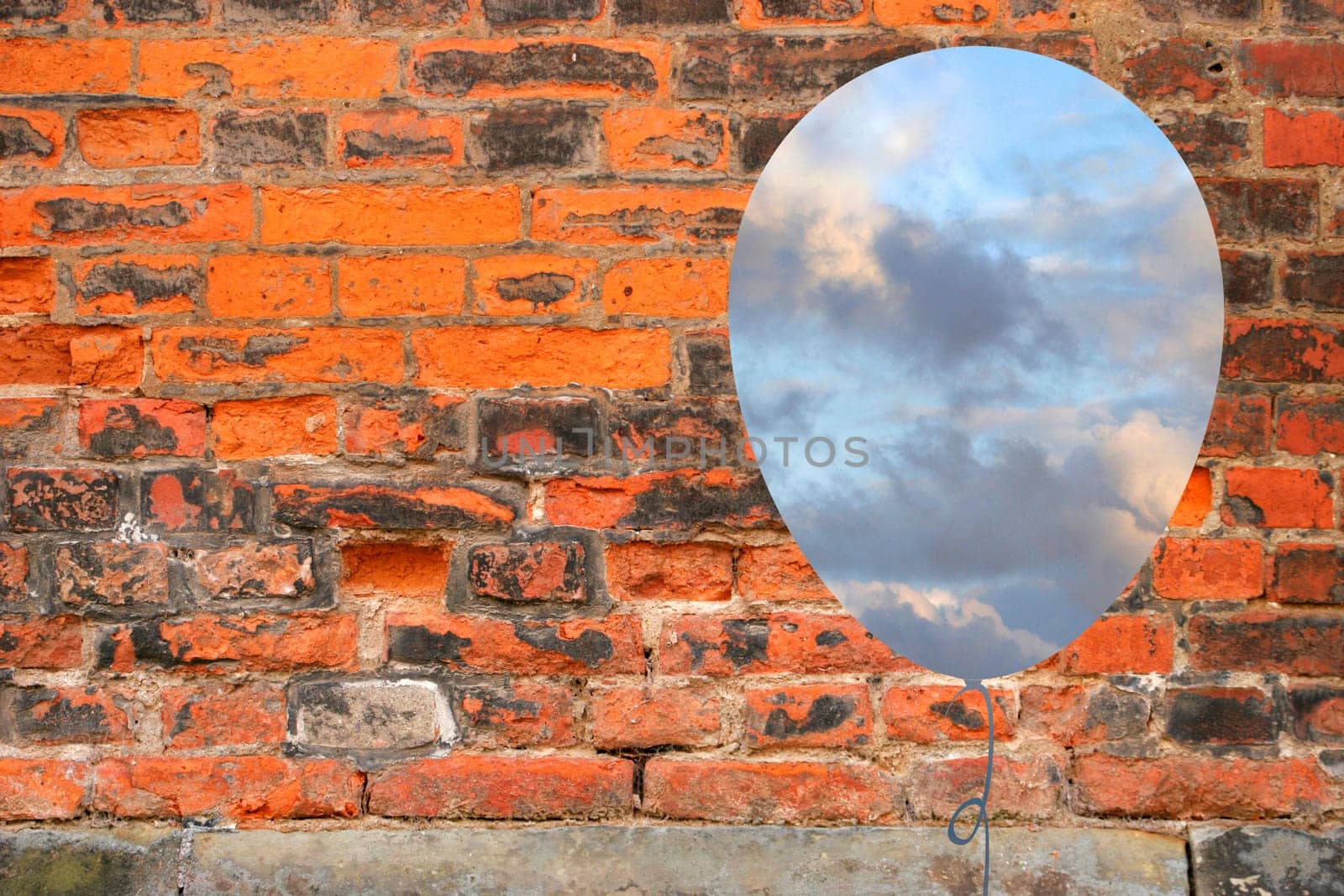 Brick wall balloon symbol image