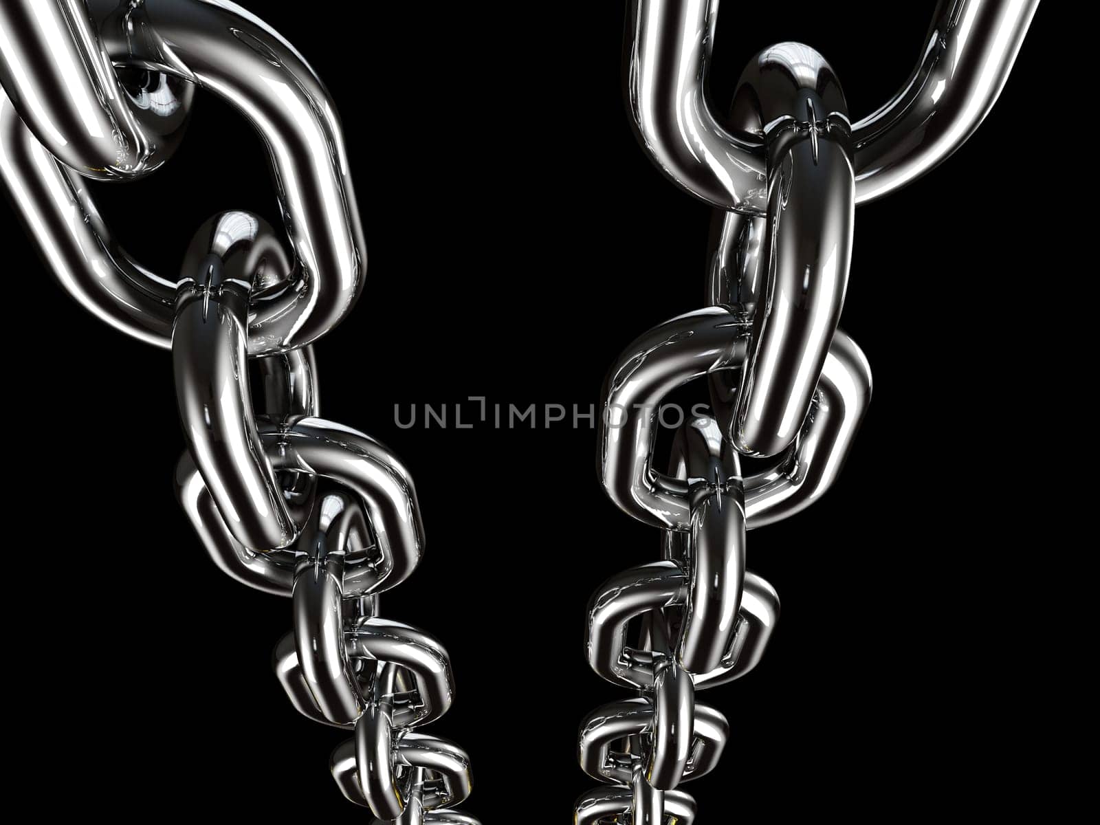 metal chain on black background