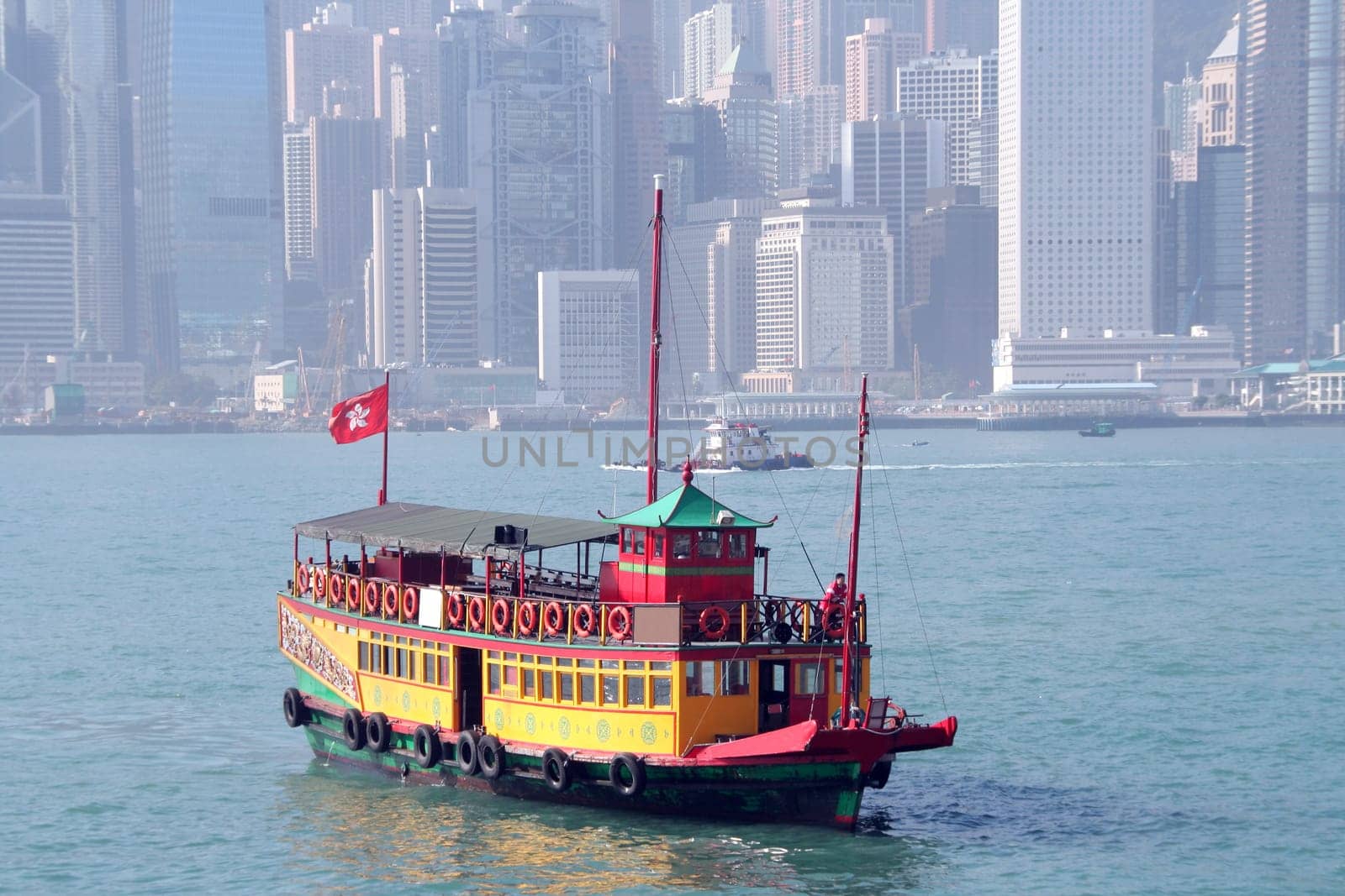Vintage tour boat in Hong Kong