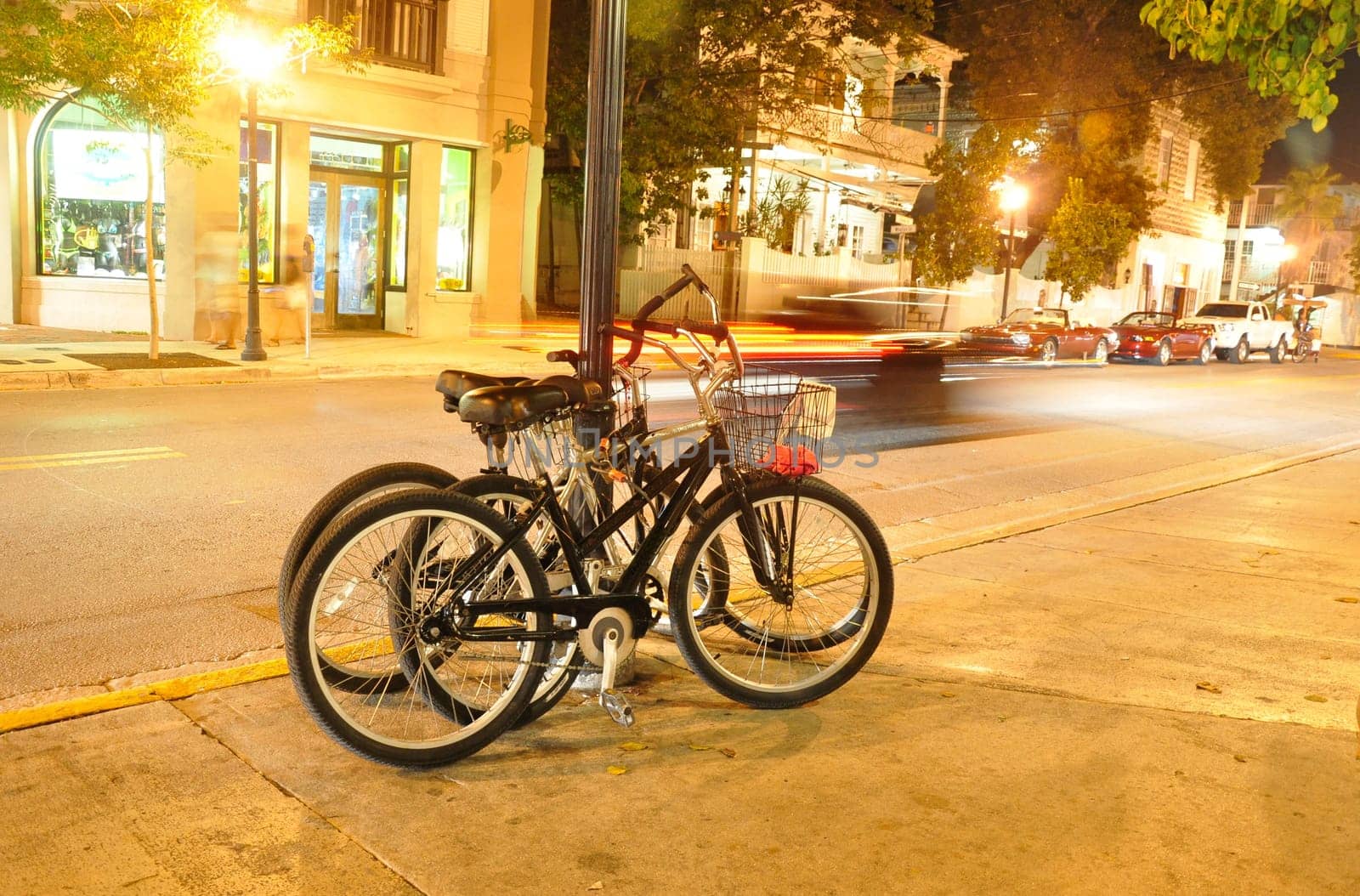 Bicycles on the side of the road in Key West/Florida