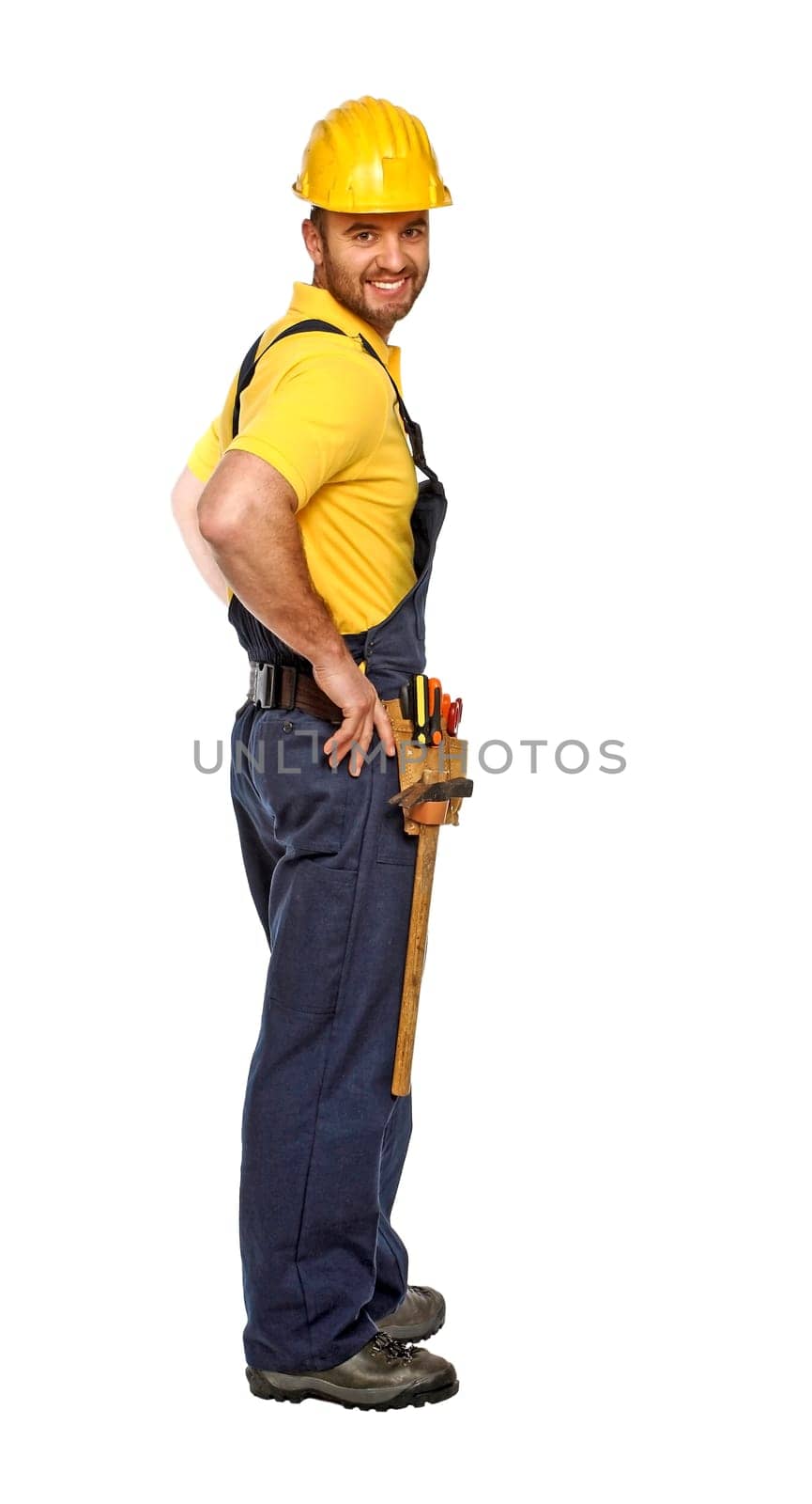positive standing manual worker isolated