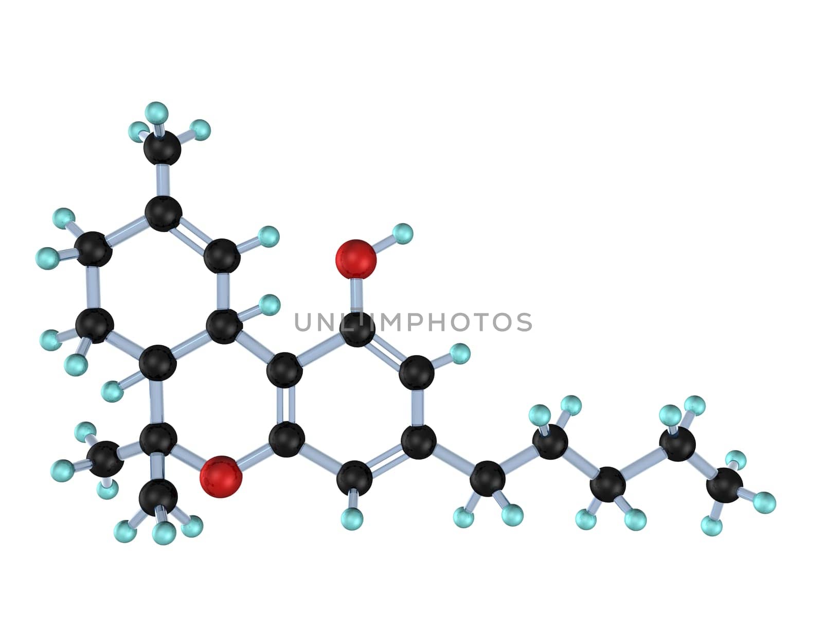Molecule THC 3D