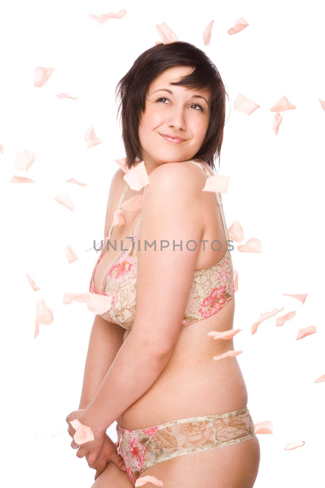Young woman in underwear