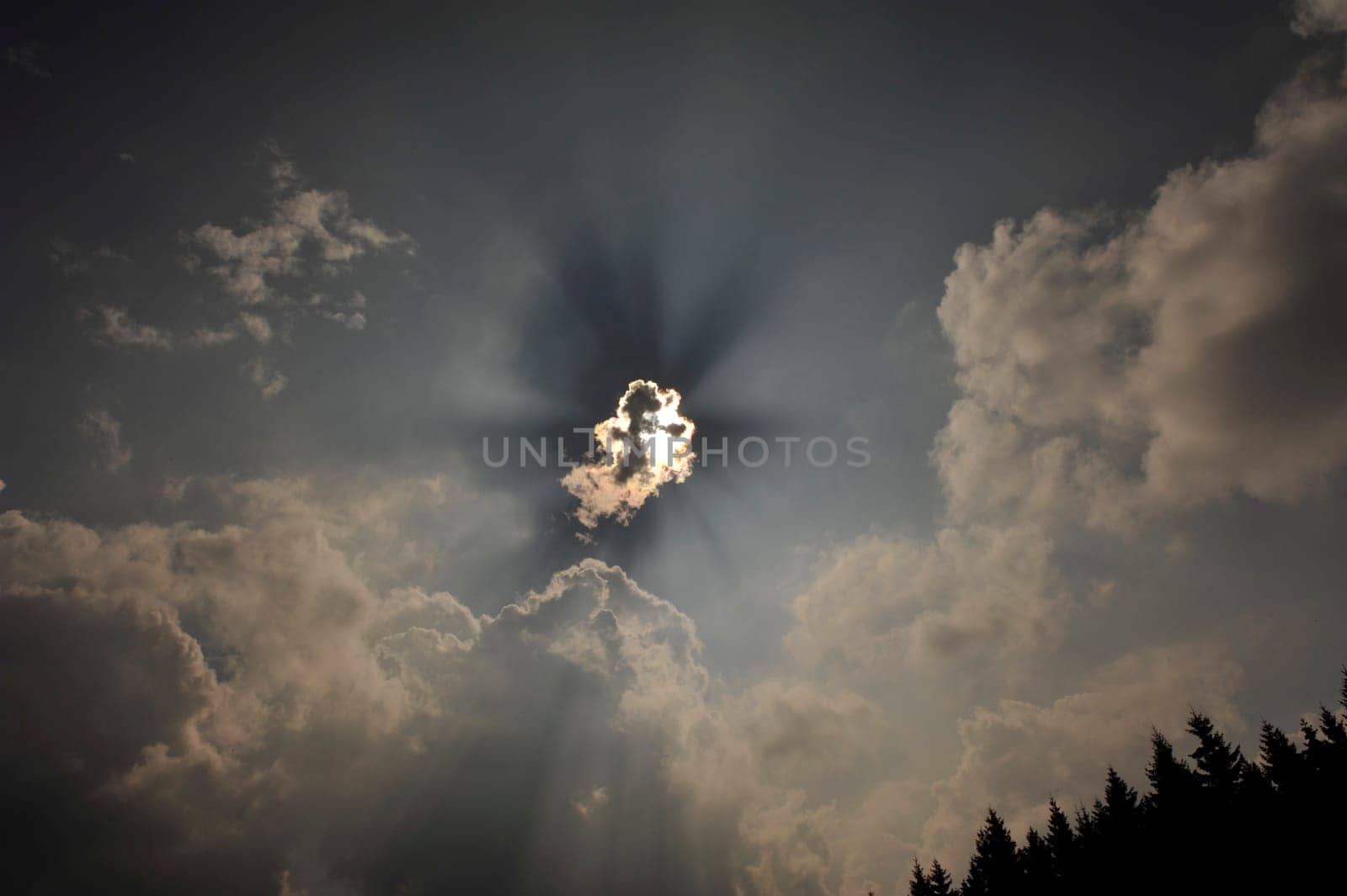 Sun breaks through the clouds