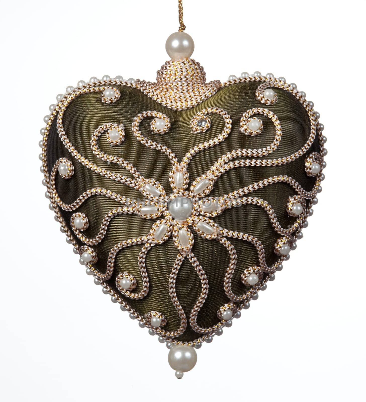 Isolated heart shaped Christmas decoration