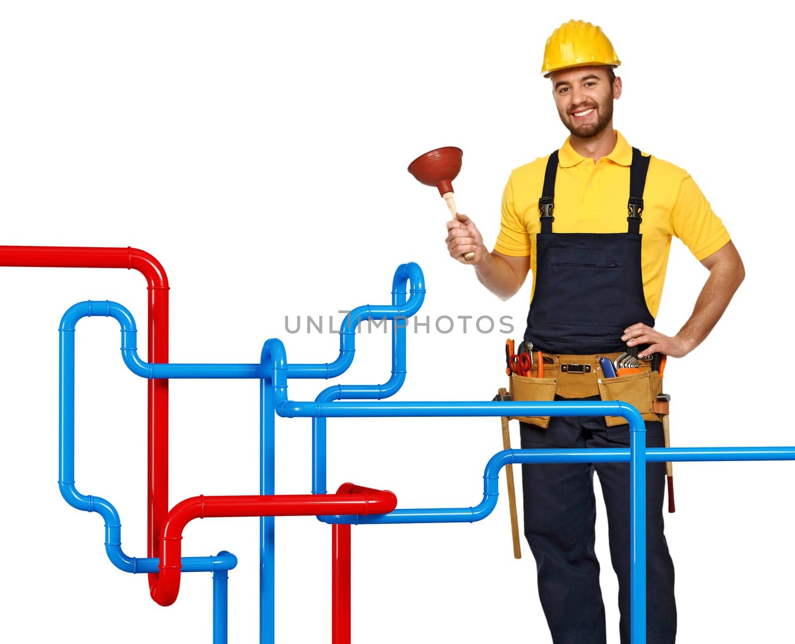 plumber and pipe background