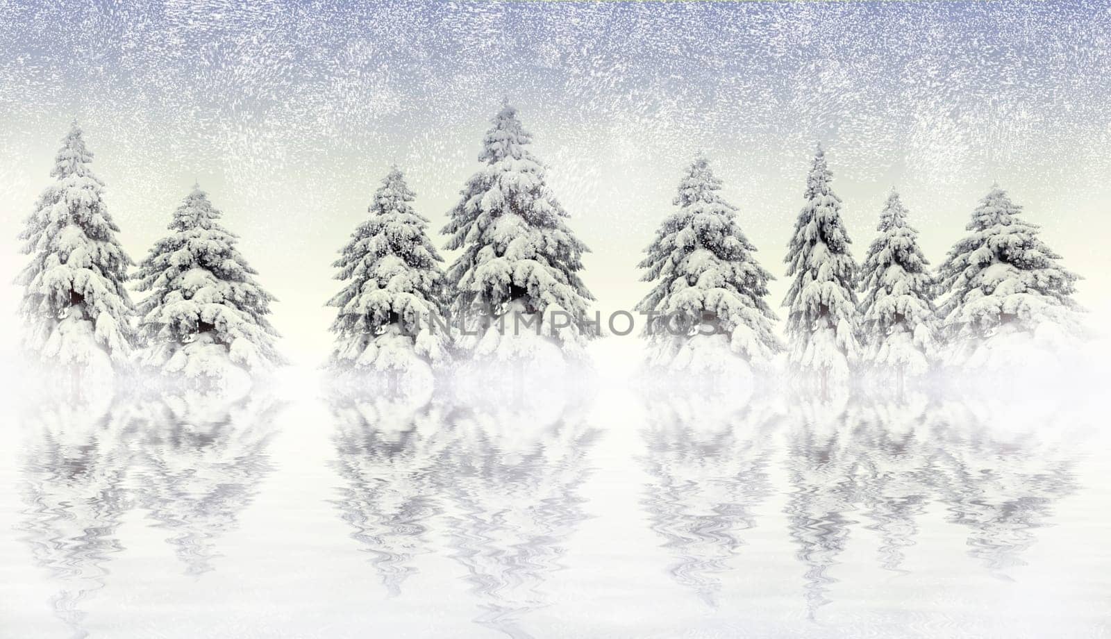 Pine trees on hill