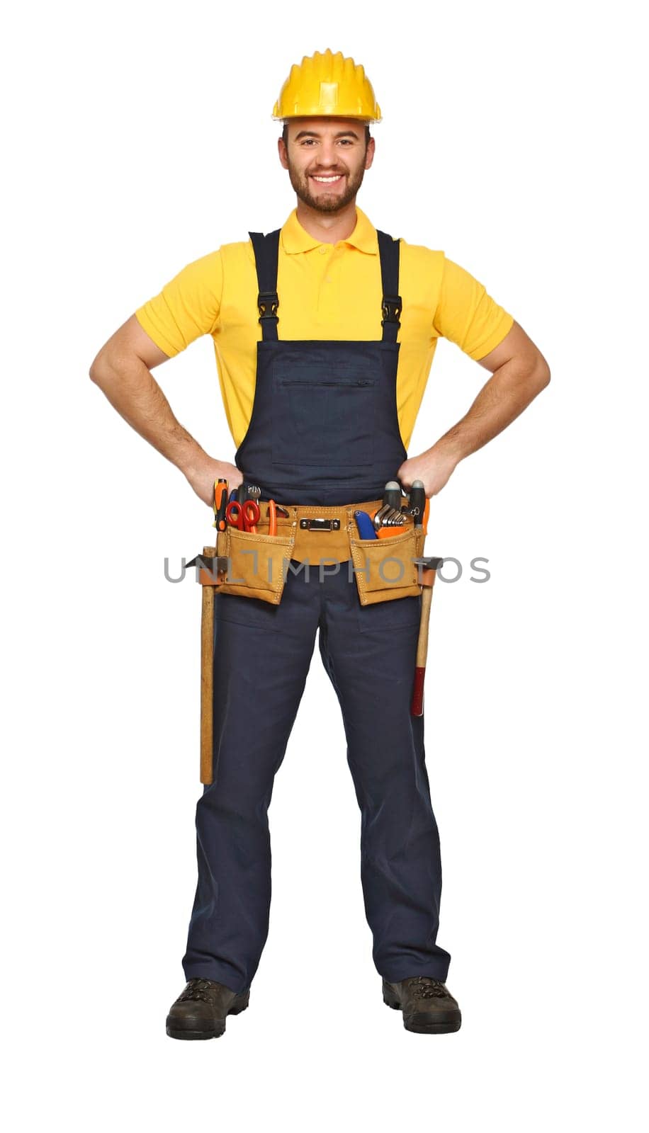 portrait of young standing manual worker