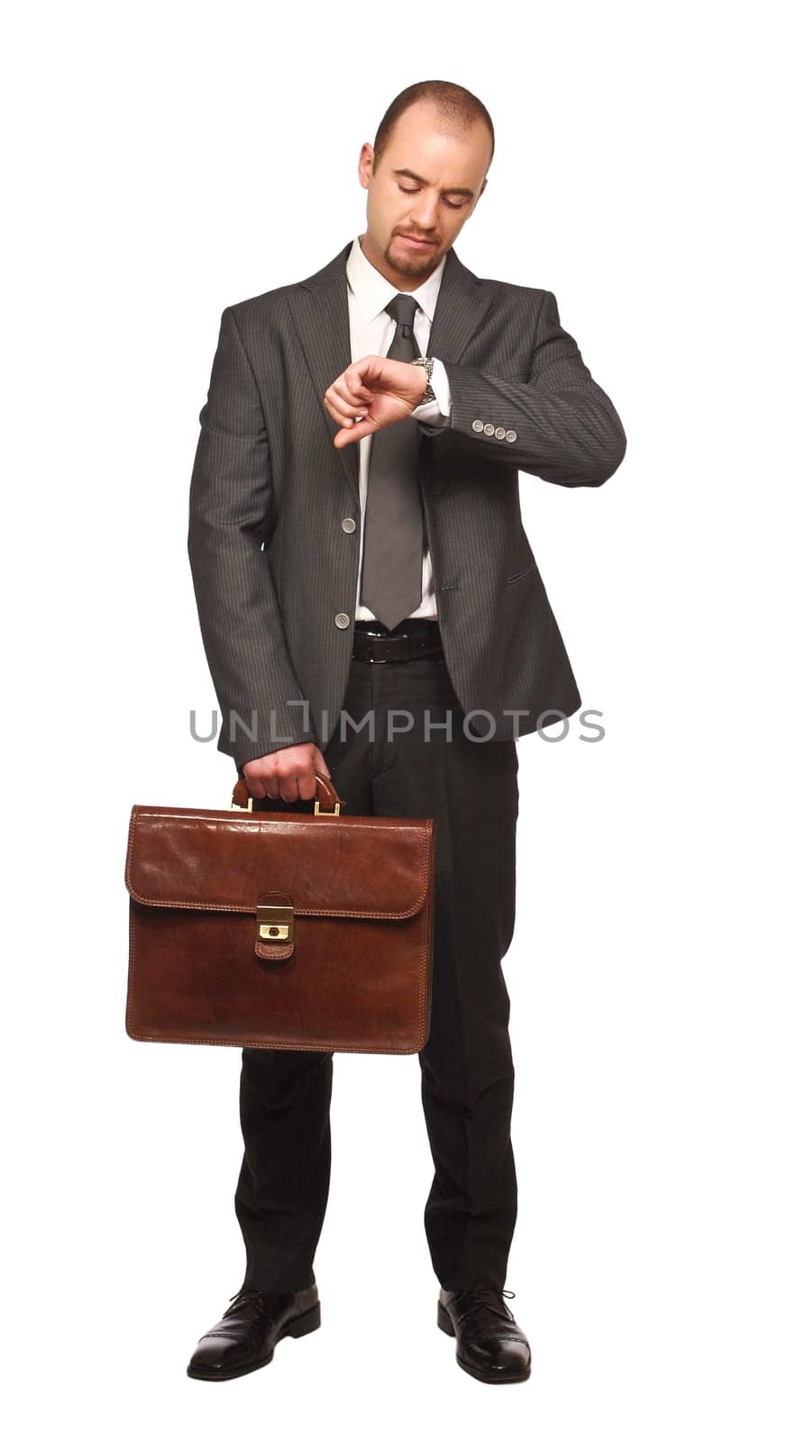 businessman look his watch