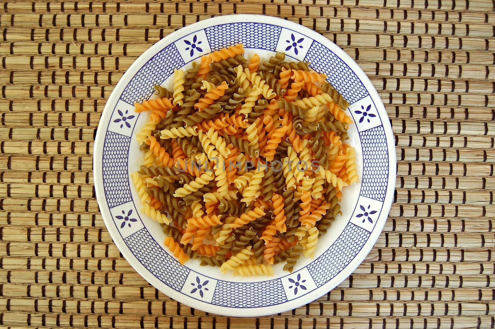 fusilli pasta background