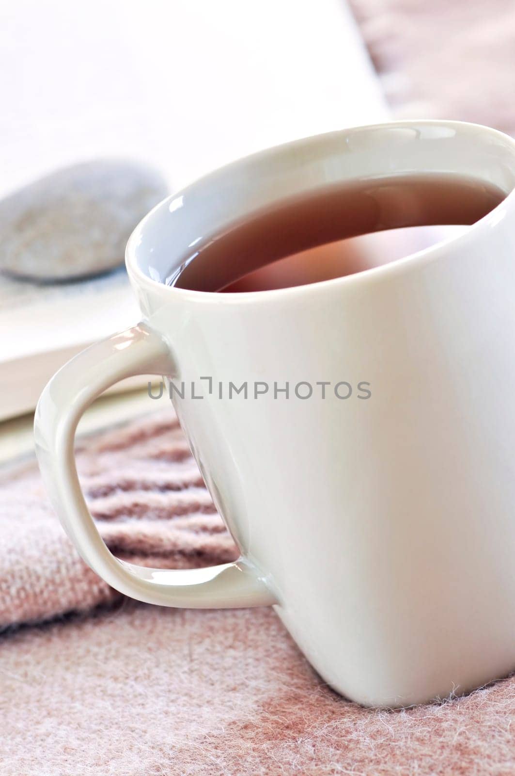 Relaxing reading with tea
