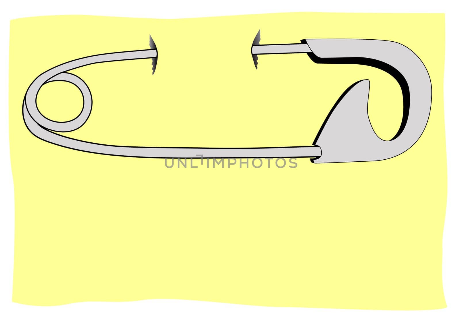 safety pin with paper for message