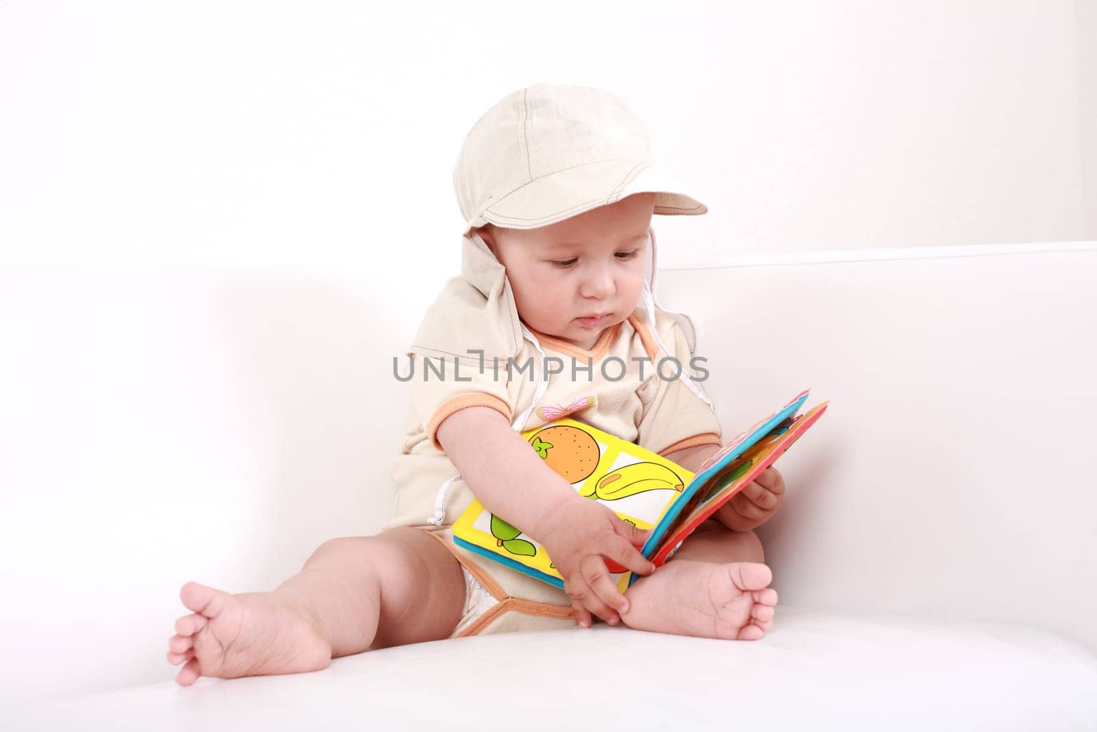 Cute baby reading