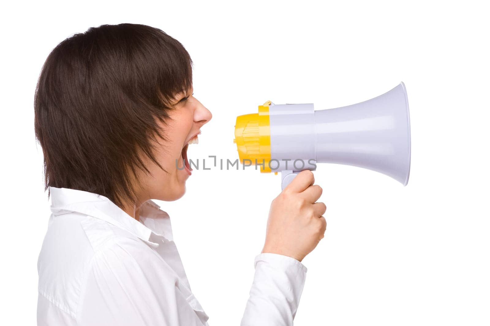 Woman with a whispering bag