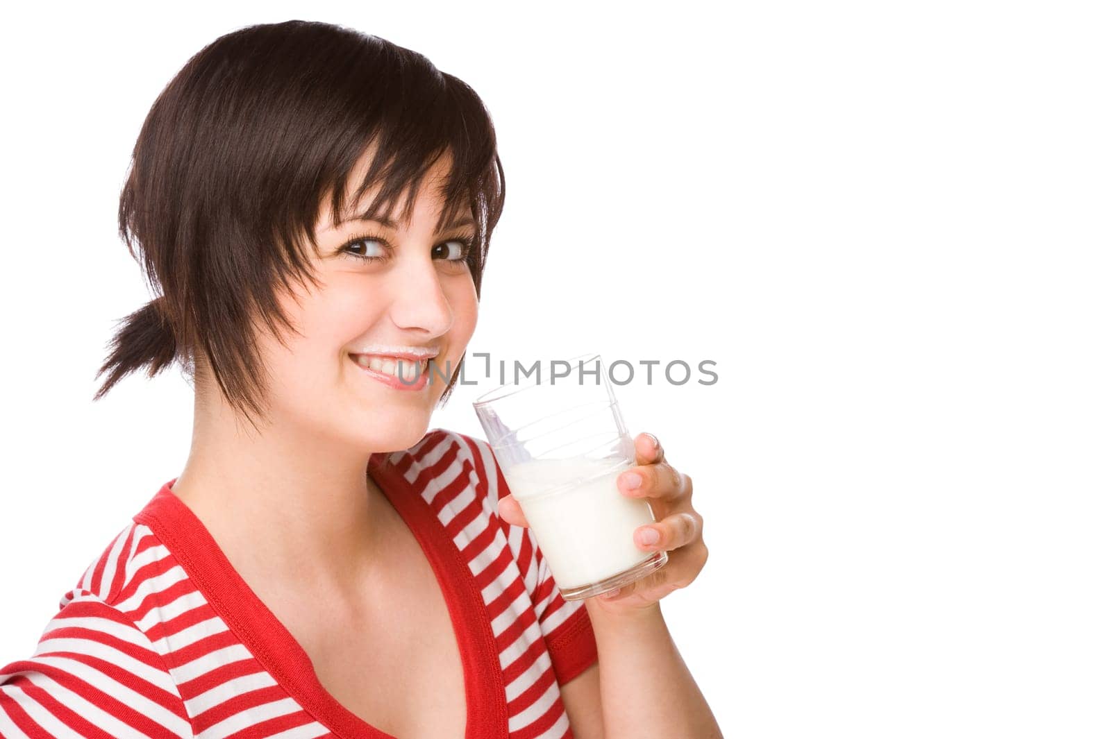 Woman with a glass of milk