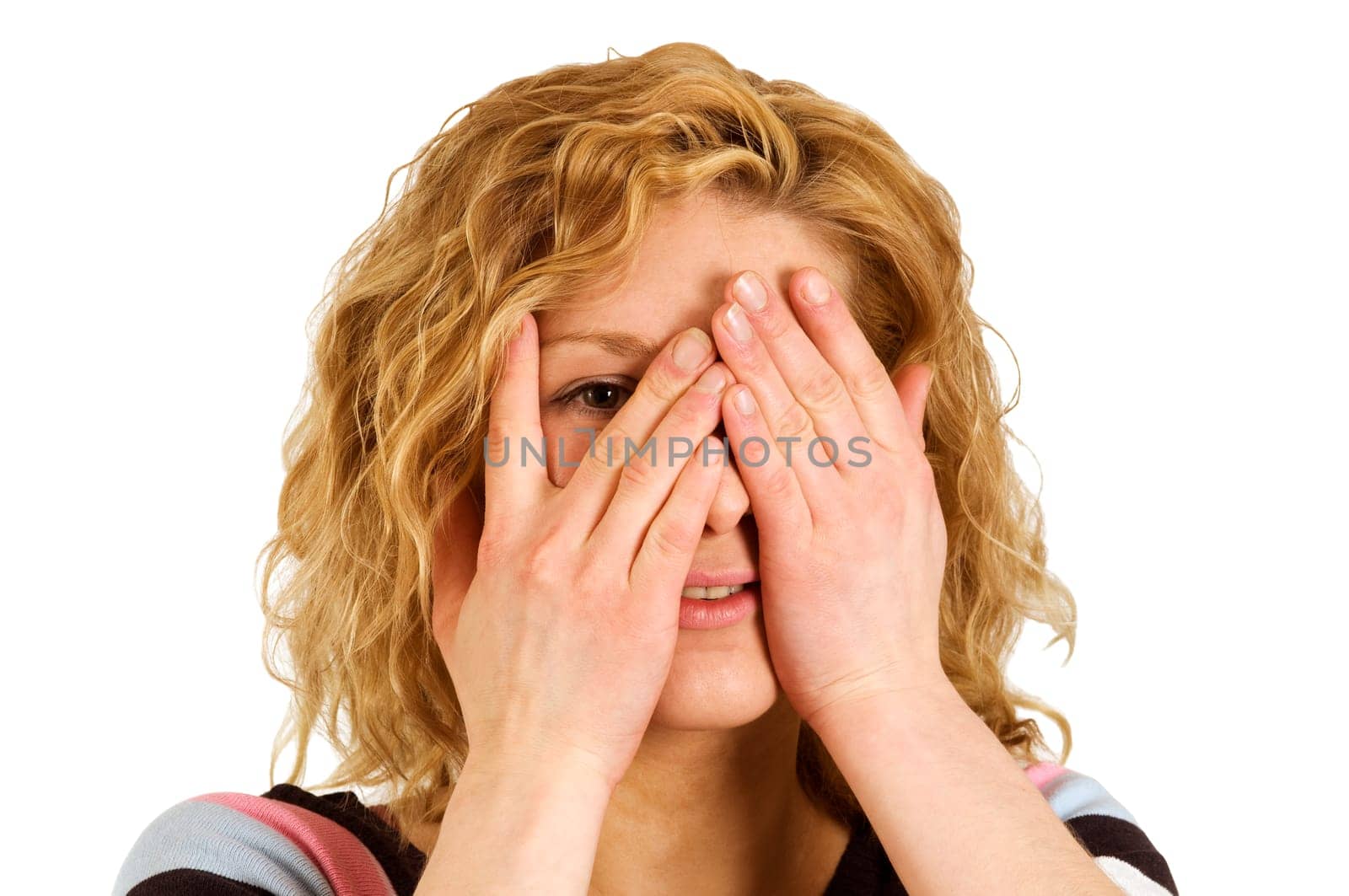 Juliane behind her fingers