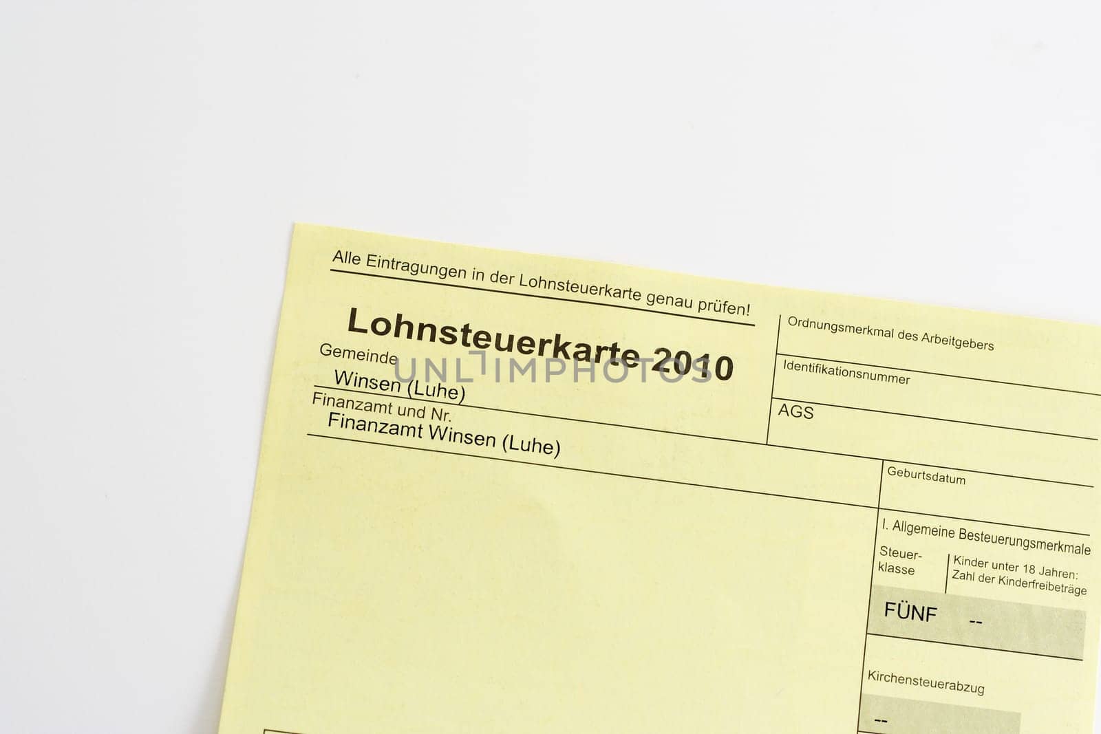 Income Tax Card 2010,Tax Card 2010