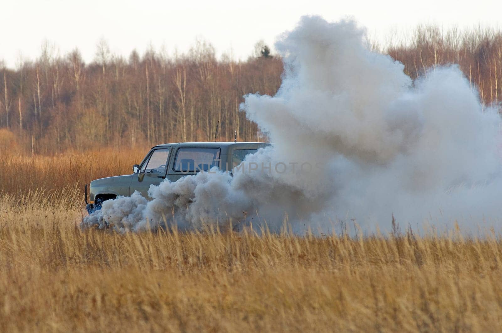 The explosion of car 1.