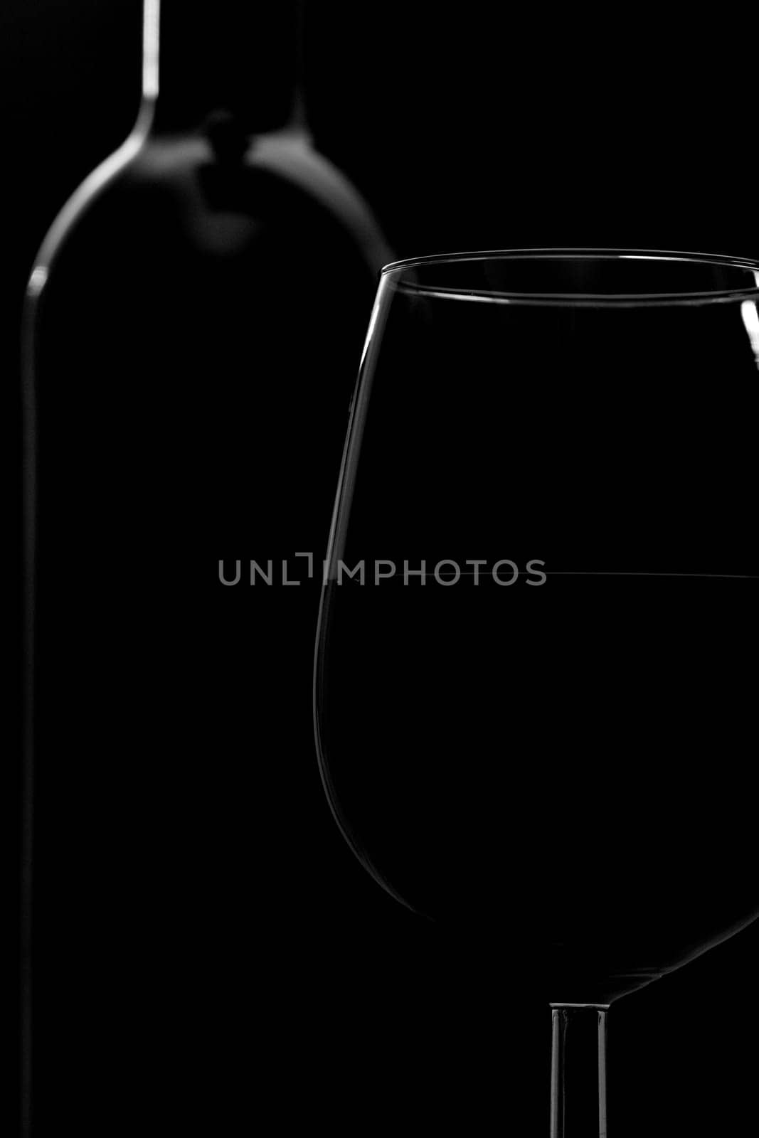 Glass of Wine and Wine Bottle