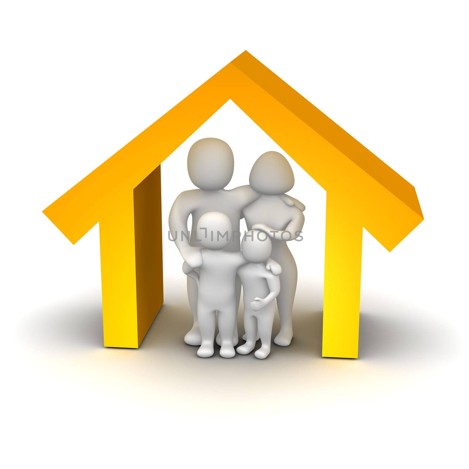 Happy family inside house
