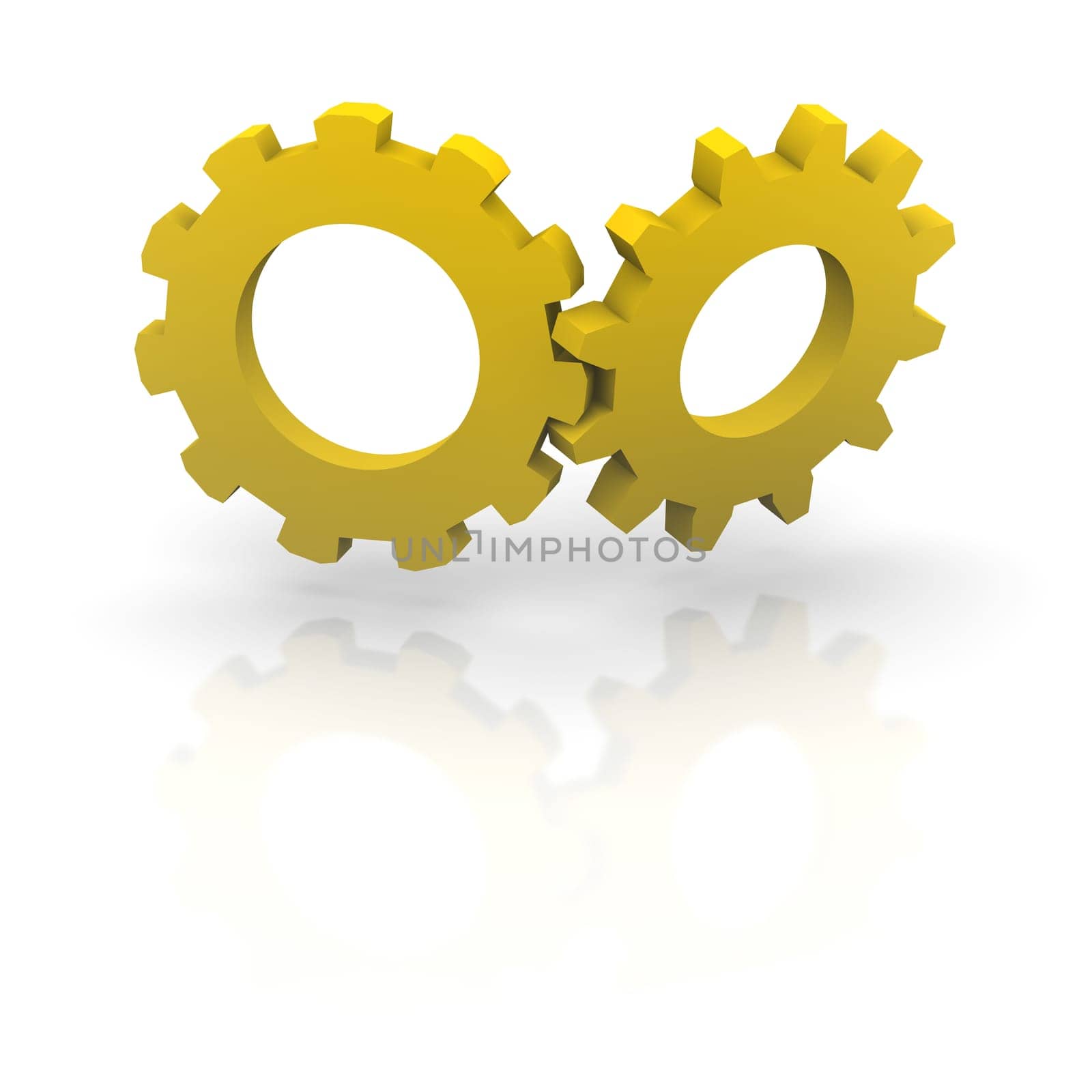 Two orange cogwheels
